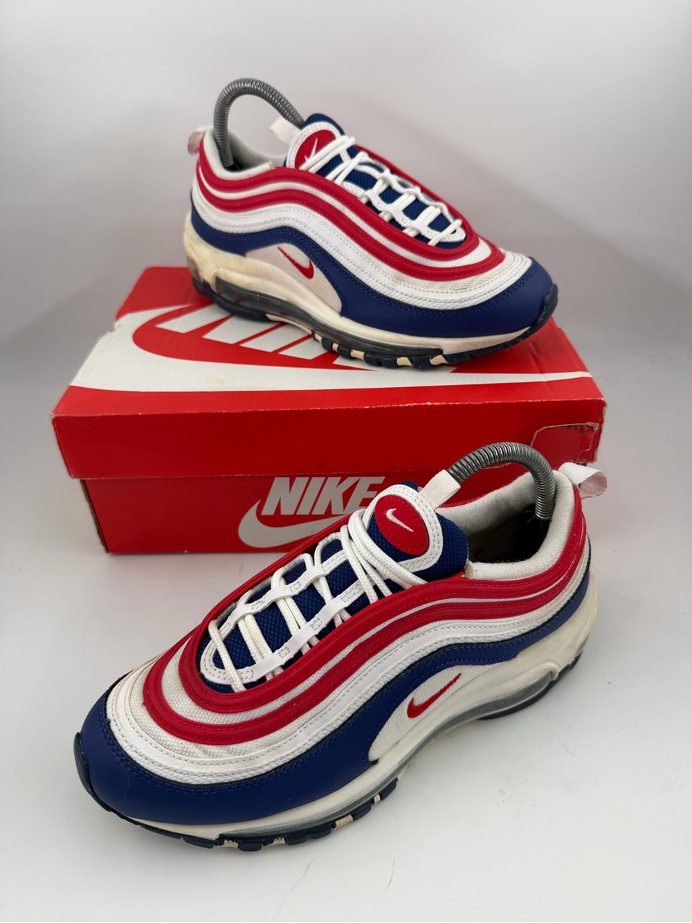 Nike Unisex Kids ‘97 “USA” -SZ 6.5 Y- Red White Blue Running Shoes Sneakers